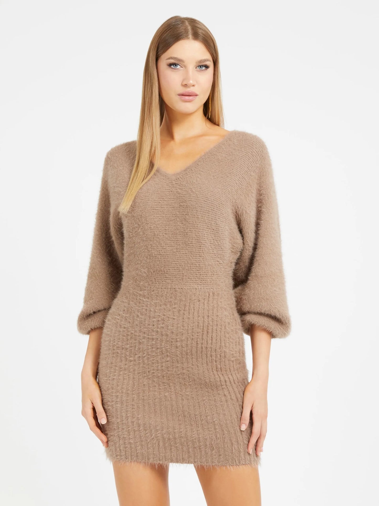 Guess Dolman Adeline Fuzzy Sweater Dress