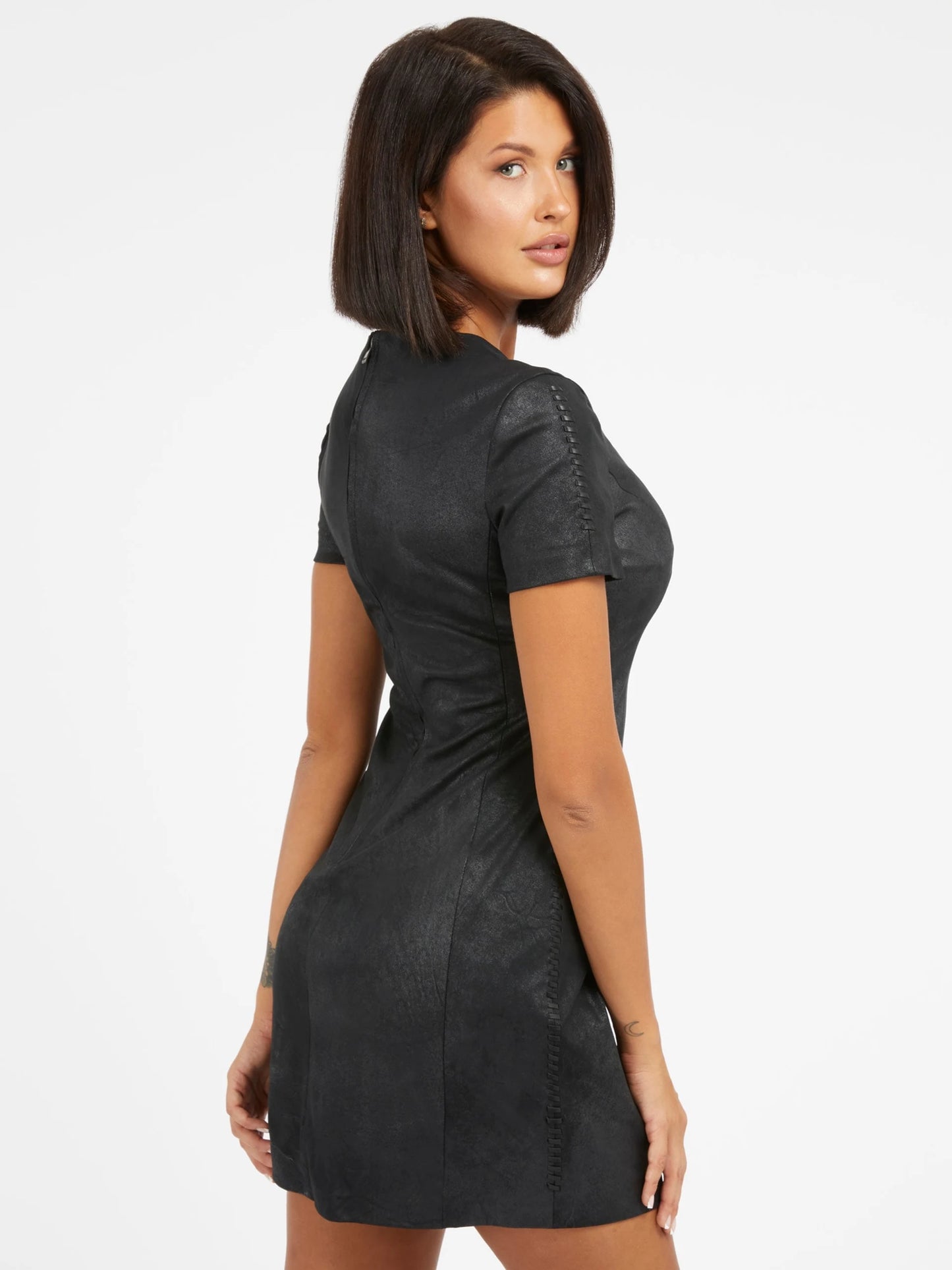 Guess Svena Faux Suede Mini Dress- Black