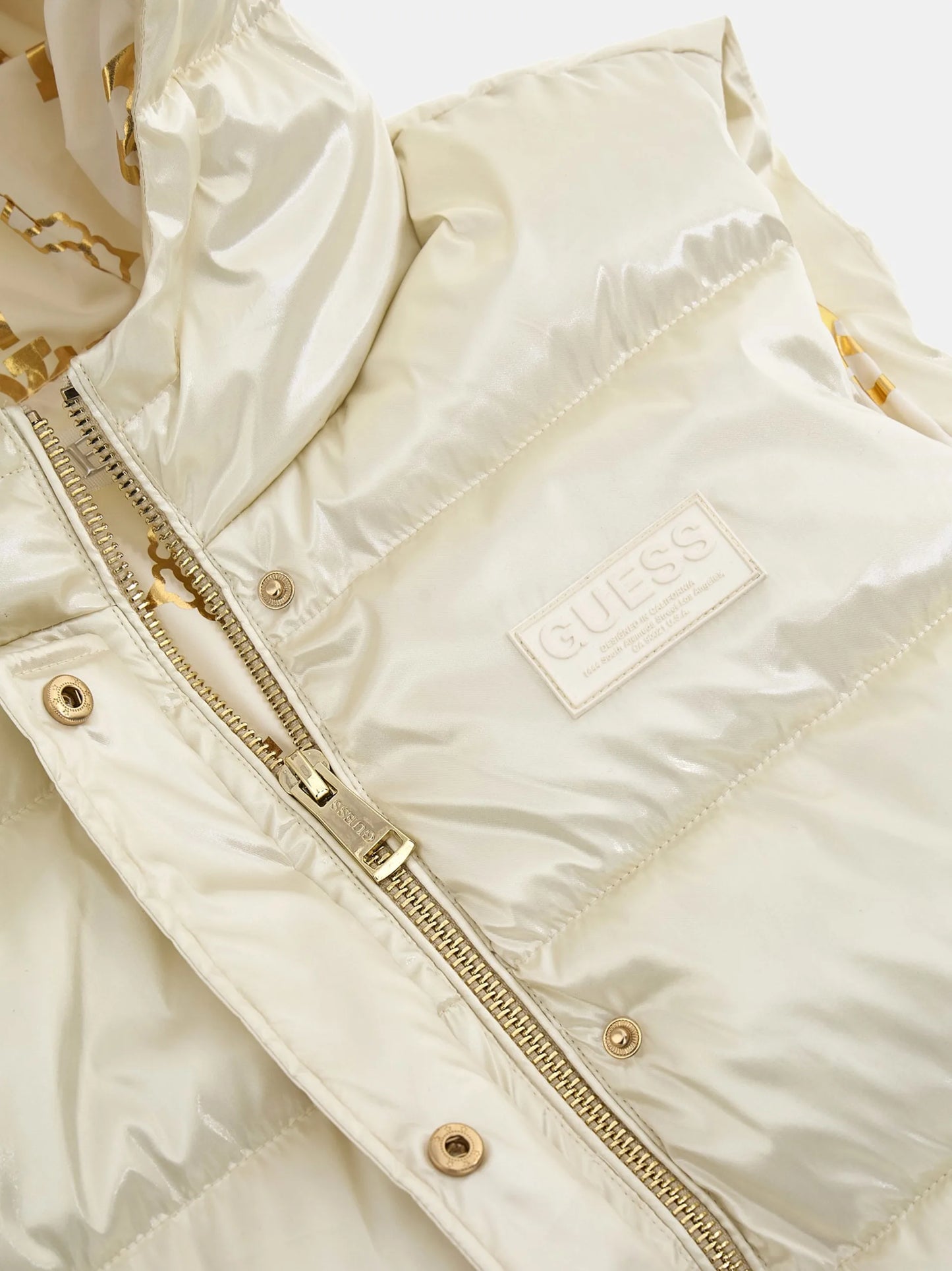 Guess Noemi Padded Long Vest - White