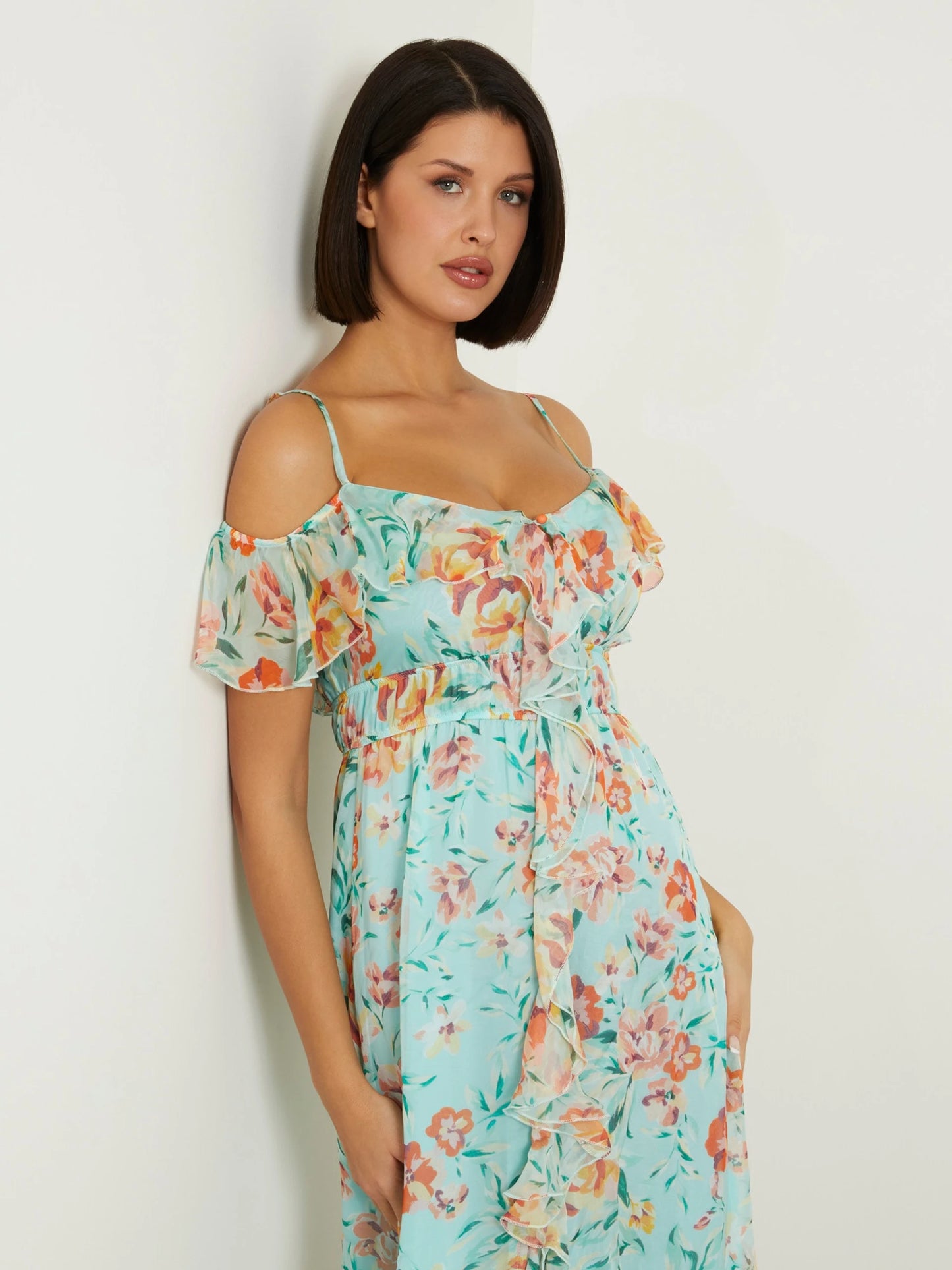 Guess Elide Floral Print Maxi Dress - Rose Meadow