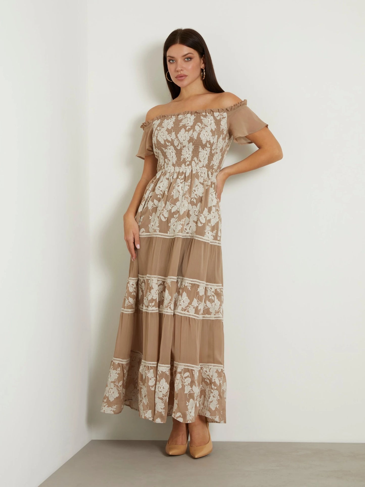 Guess Giuditta Embroidered Maxi Dress