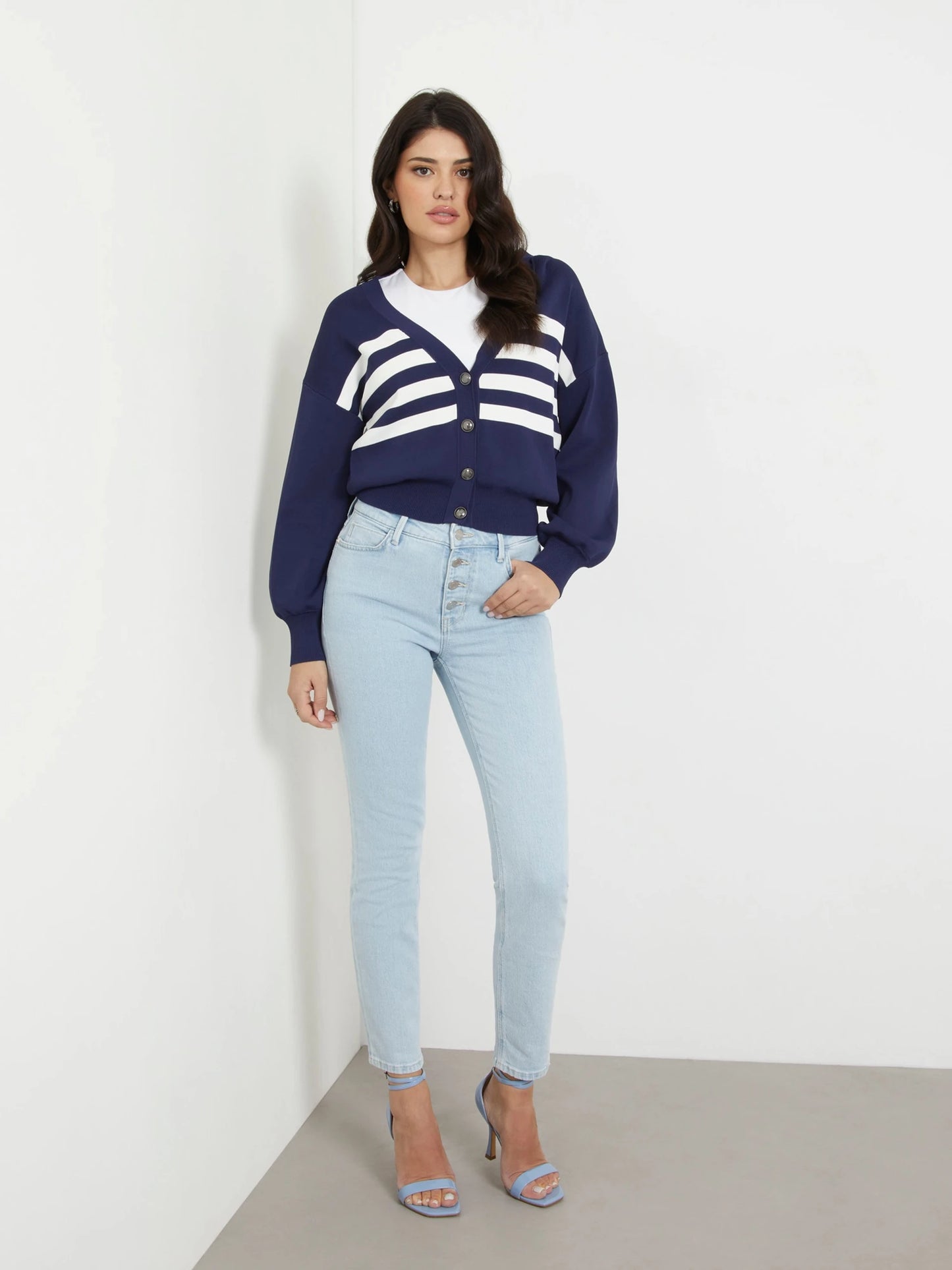 Guess Rachel Long-Sleeve Cardigan Sweater