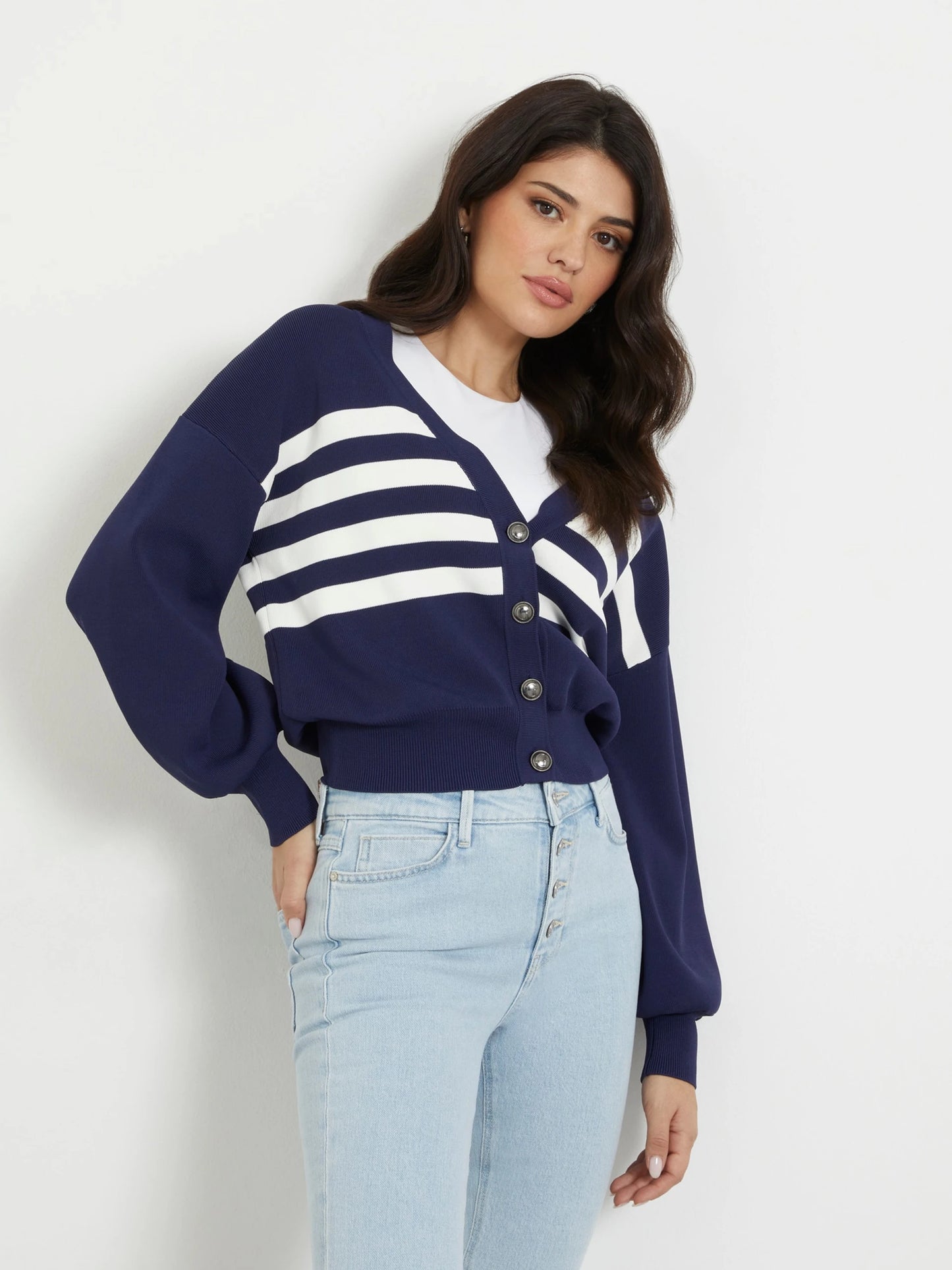 Guess Rachel Long-Sleeve Cardigan Sweater