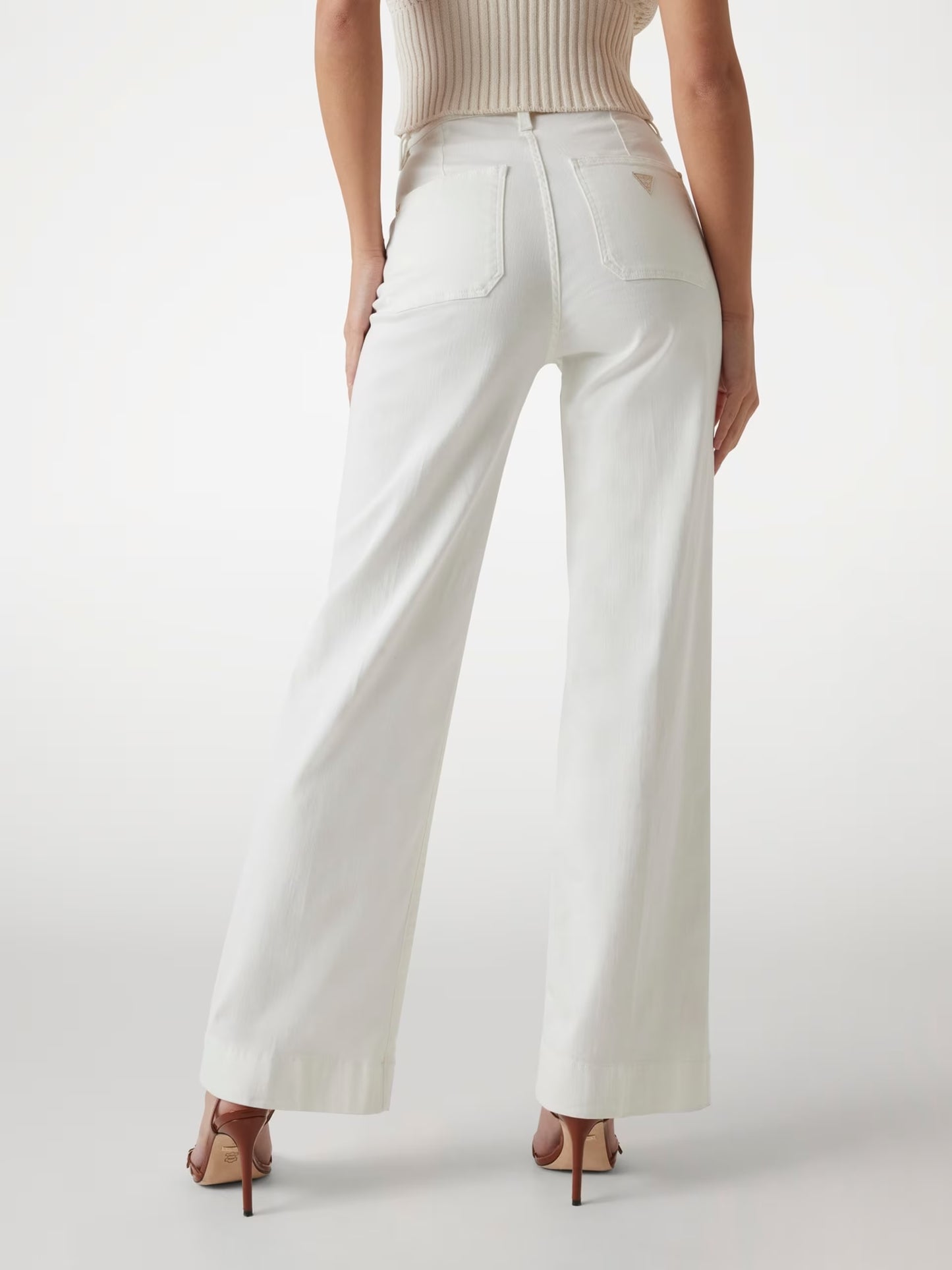Guess Sailor Wideleg Jean - White