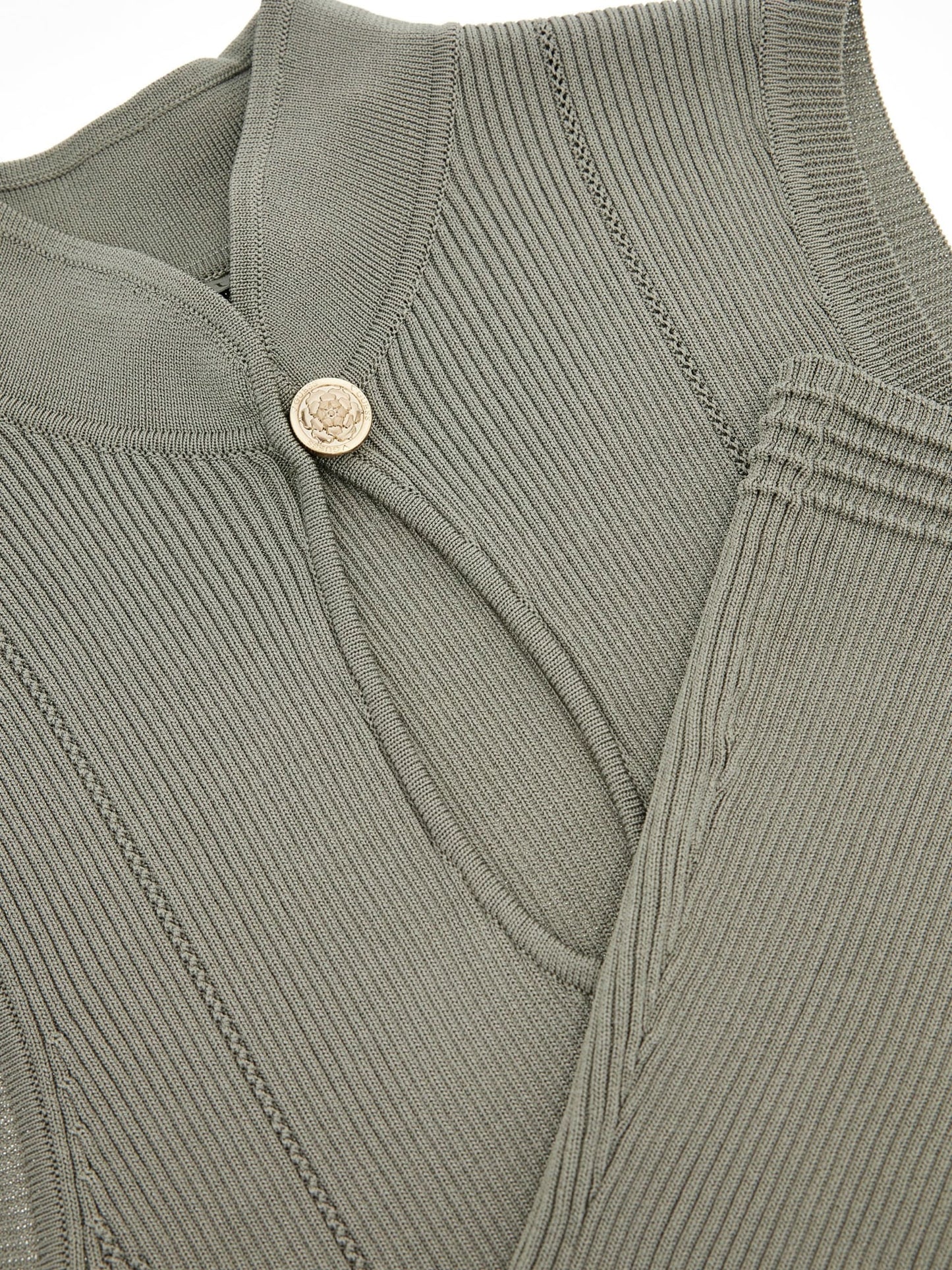 Guess Rib-knit Sleeveless Sweater - Khaki