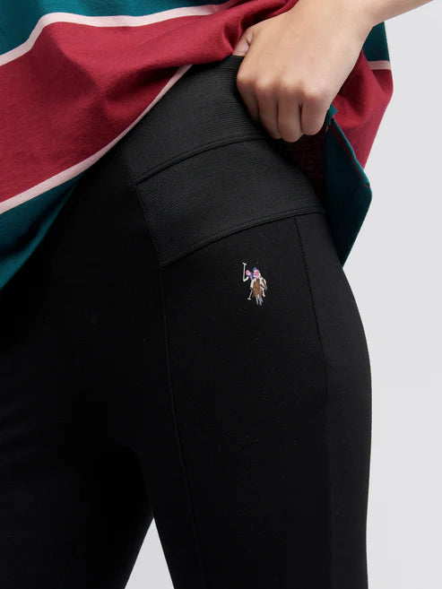US Polo Assn Elastic Waistband Leggings - Black