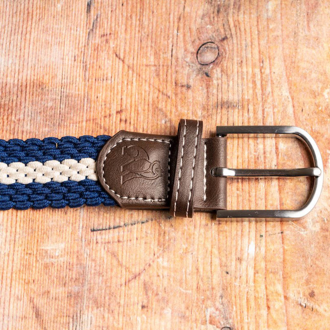 Swole Panda Woven Belt - Blue/White Stripe