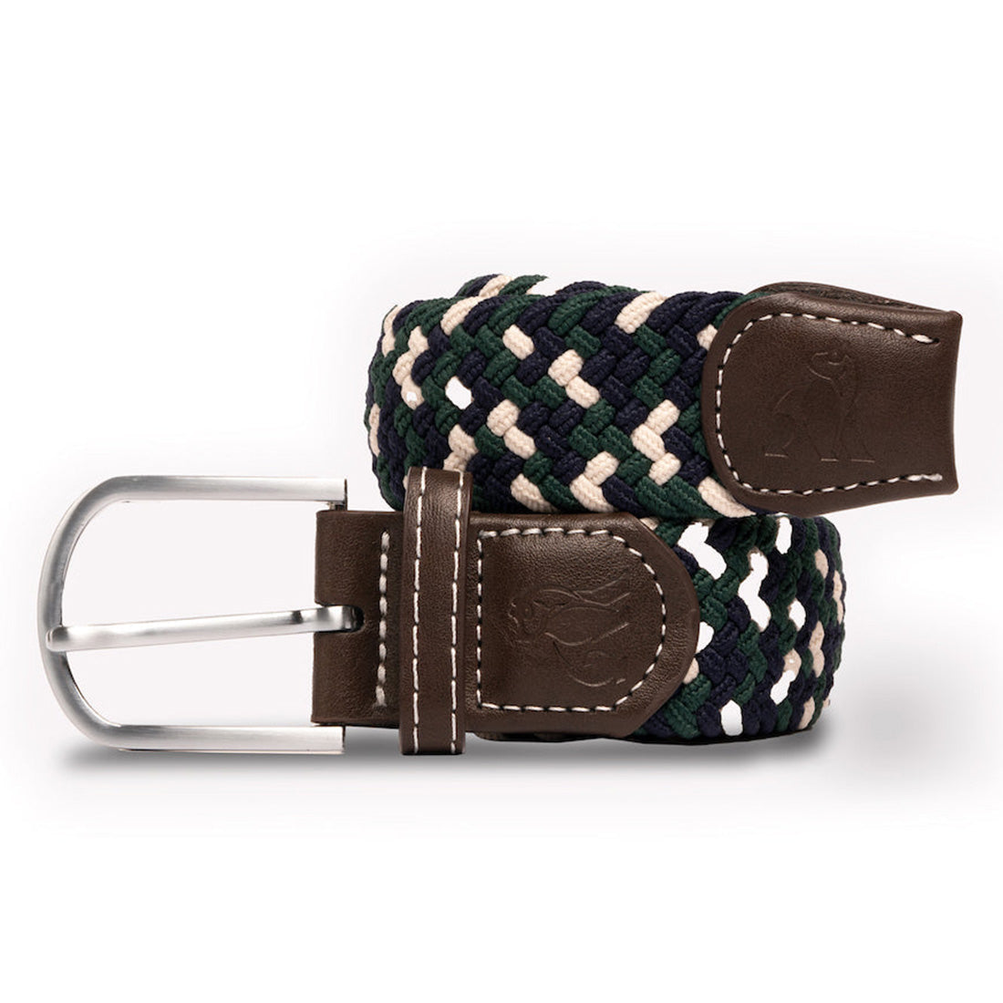 Swole Panda Woven Belt - Navy / Green Zigzag