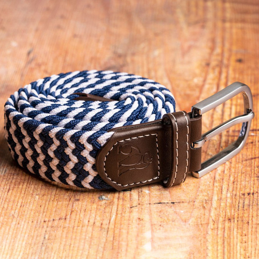 Swole Panda Woven Belt - Navy / White Zigzag