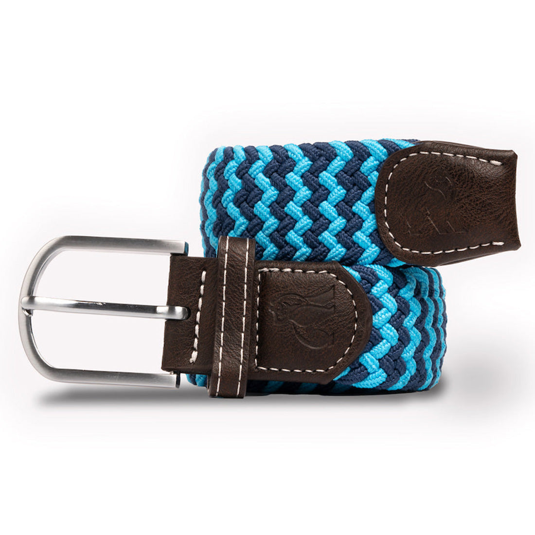 Swole Panda Woven Belt - Blue Zigzag