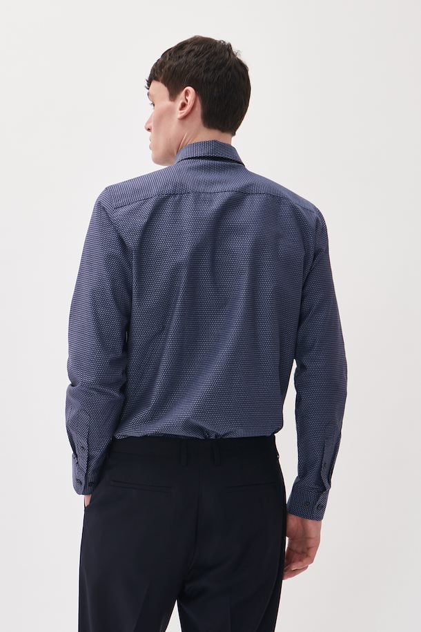 Matinique Logan Cotton Print Shirt - Dark Navy