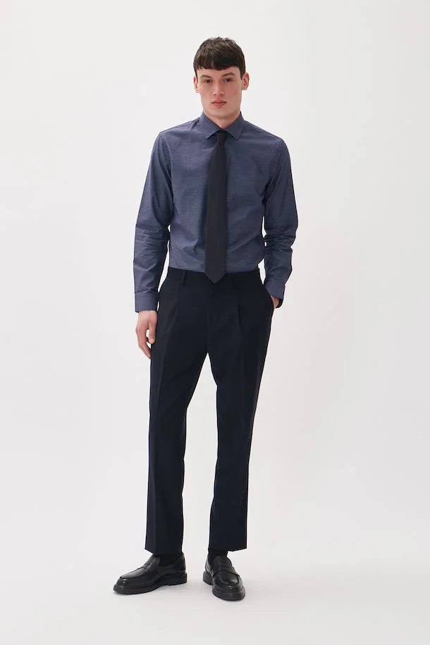 Matinique Logan Cotton Print Shirt - Dark Navy