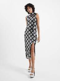 French Connection Axel Embellished Midi Dress - Silver