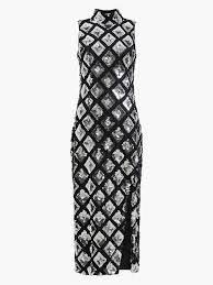 French Connection Axel Embellished Midi Dress - Silver