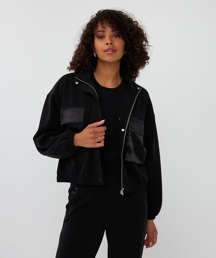 Esqualo Cardigan Bomber - Black