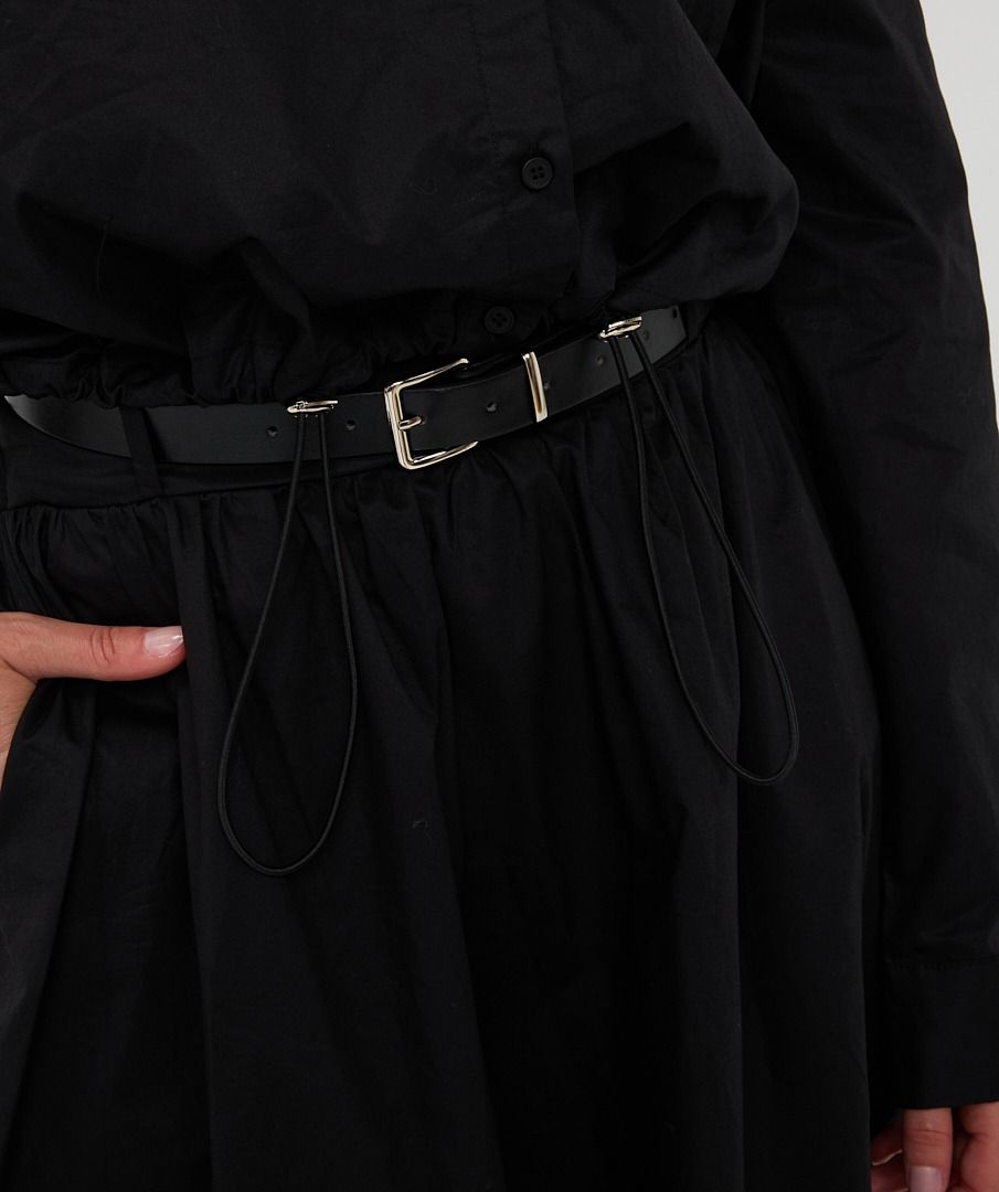 Esqualo Long Skirt Poplin Pockets - Black