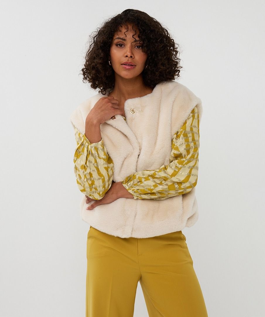 Esqualo Bodywarmer Faux Fur - Natural