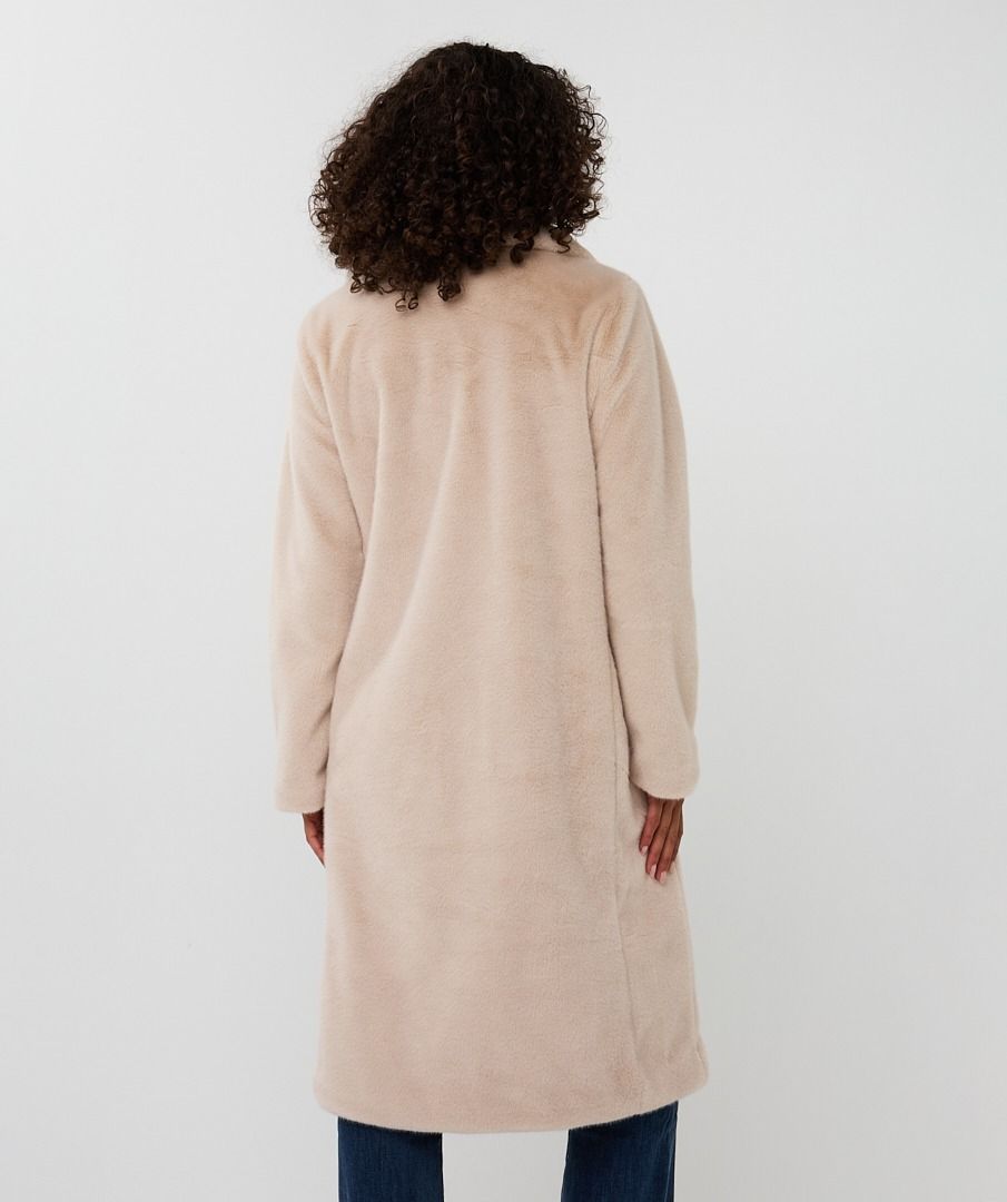Esqualo Shawl Collar Faux Fur - Sand