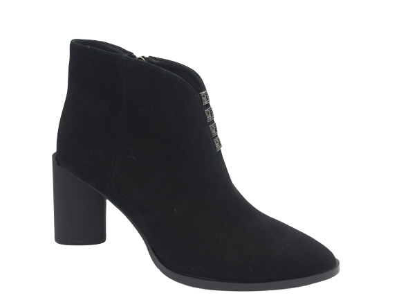 Loretta Vitale Suede Heeled Boot - Black