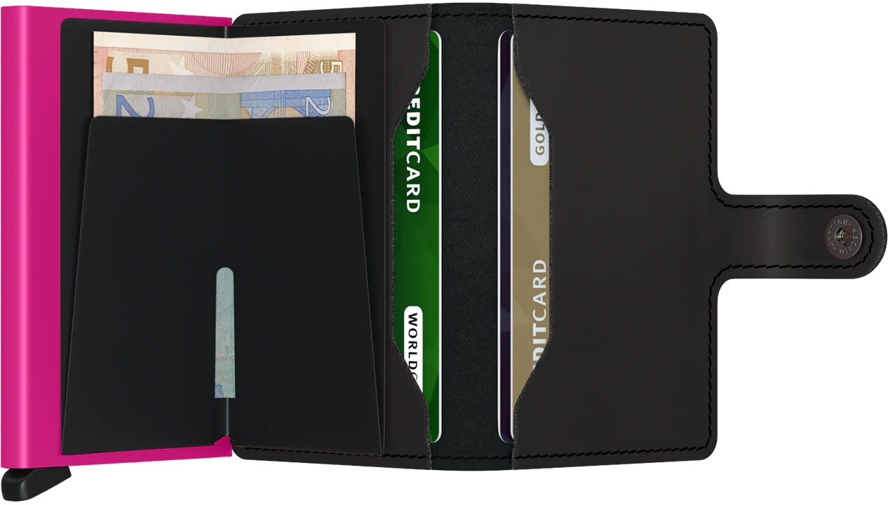 Secrid MiniWallet - Matte Black & Fuchsia