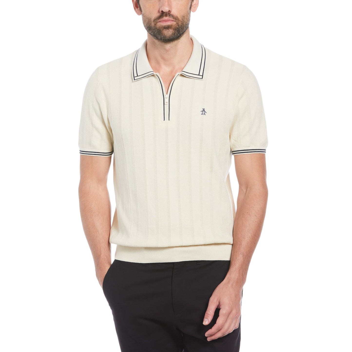 Original Penguin Knit Polo Shirt- Birch