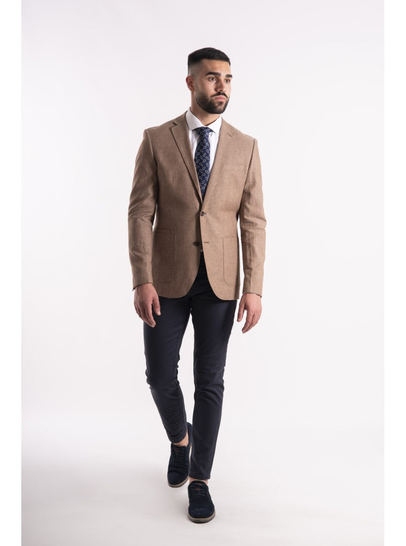 SELINAC Slim Fit Blazer - Biscuit