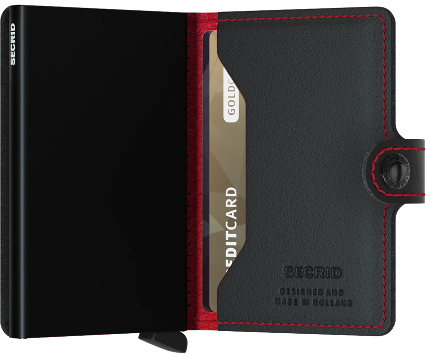 Secrid Miniwallet Perforated - Black & Red