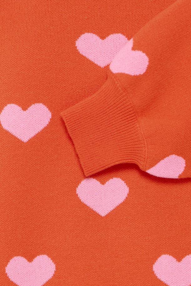 ICHI Red Heart Knit Pullover