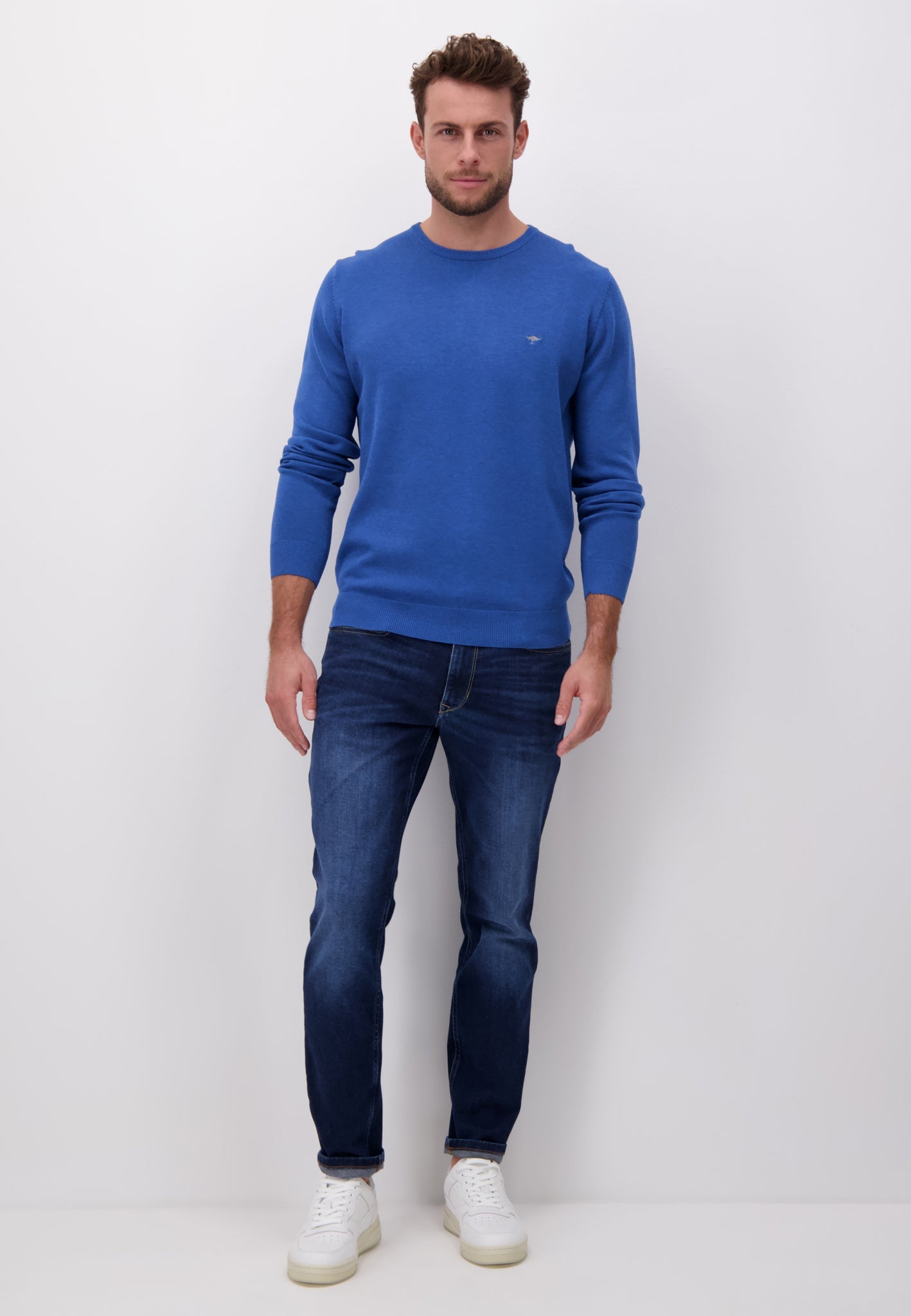 Fynch Hatton O-Neck Sweater - Azure