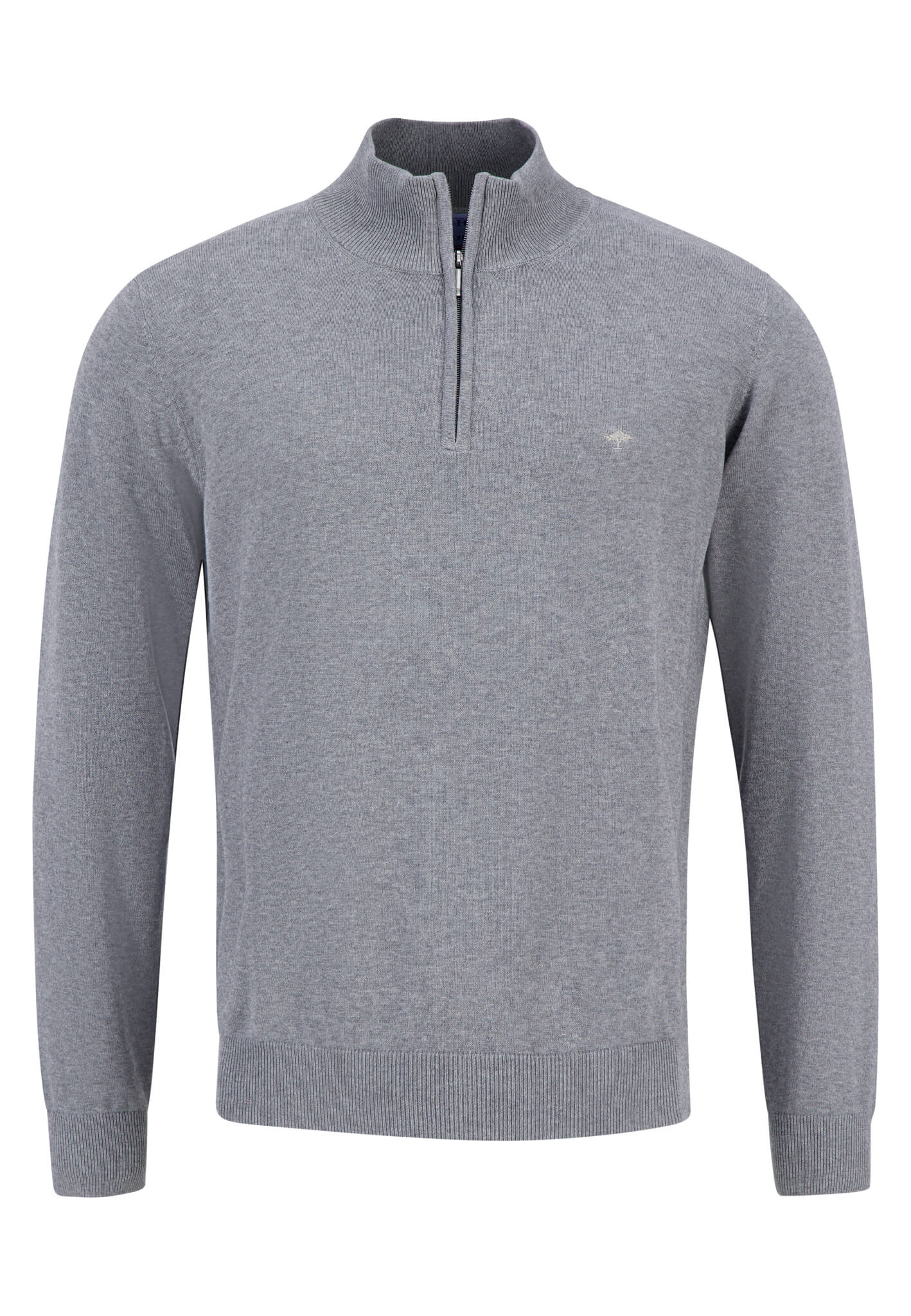 Fynch Hatton Knit Troyer Zip - Steel
