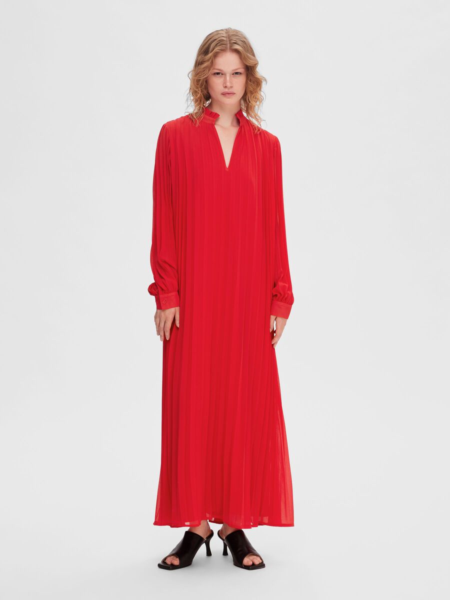 Selected Femme Darcie Ankle Plisse Dress - Ski Patrol