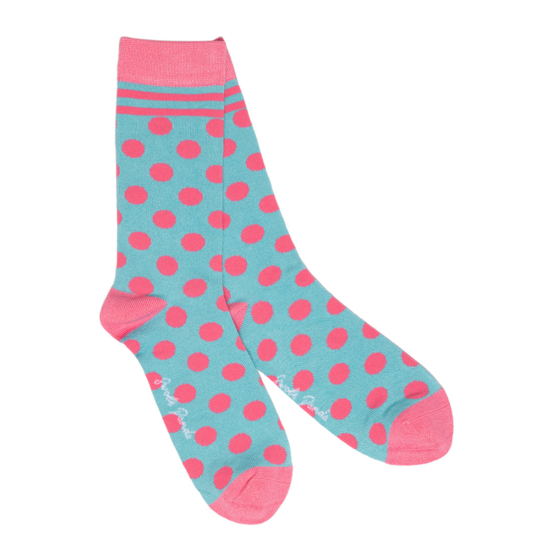 Swole Panda Bamboo Socks - Blue and Pink Polka Dot
