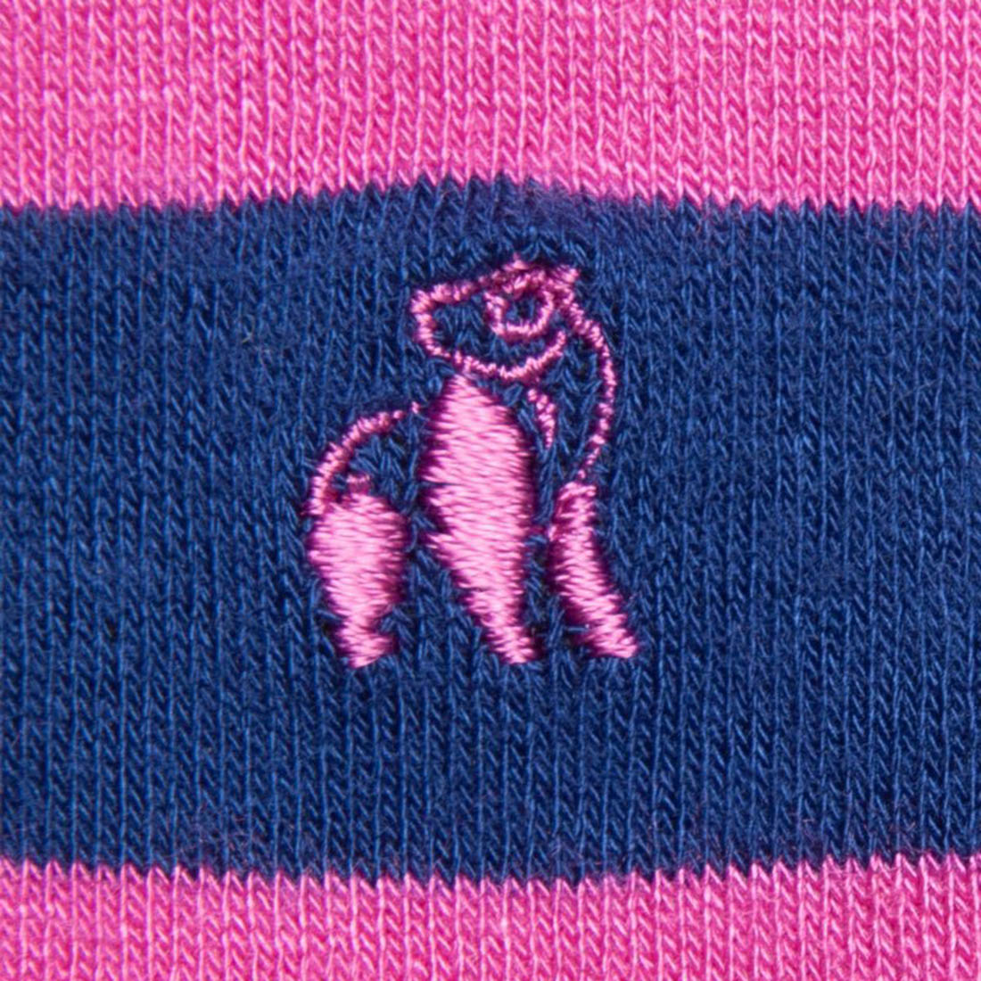 Swole Panda Striped Bamboo Socks - Rich Pink and Navy