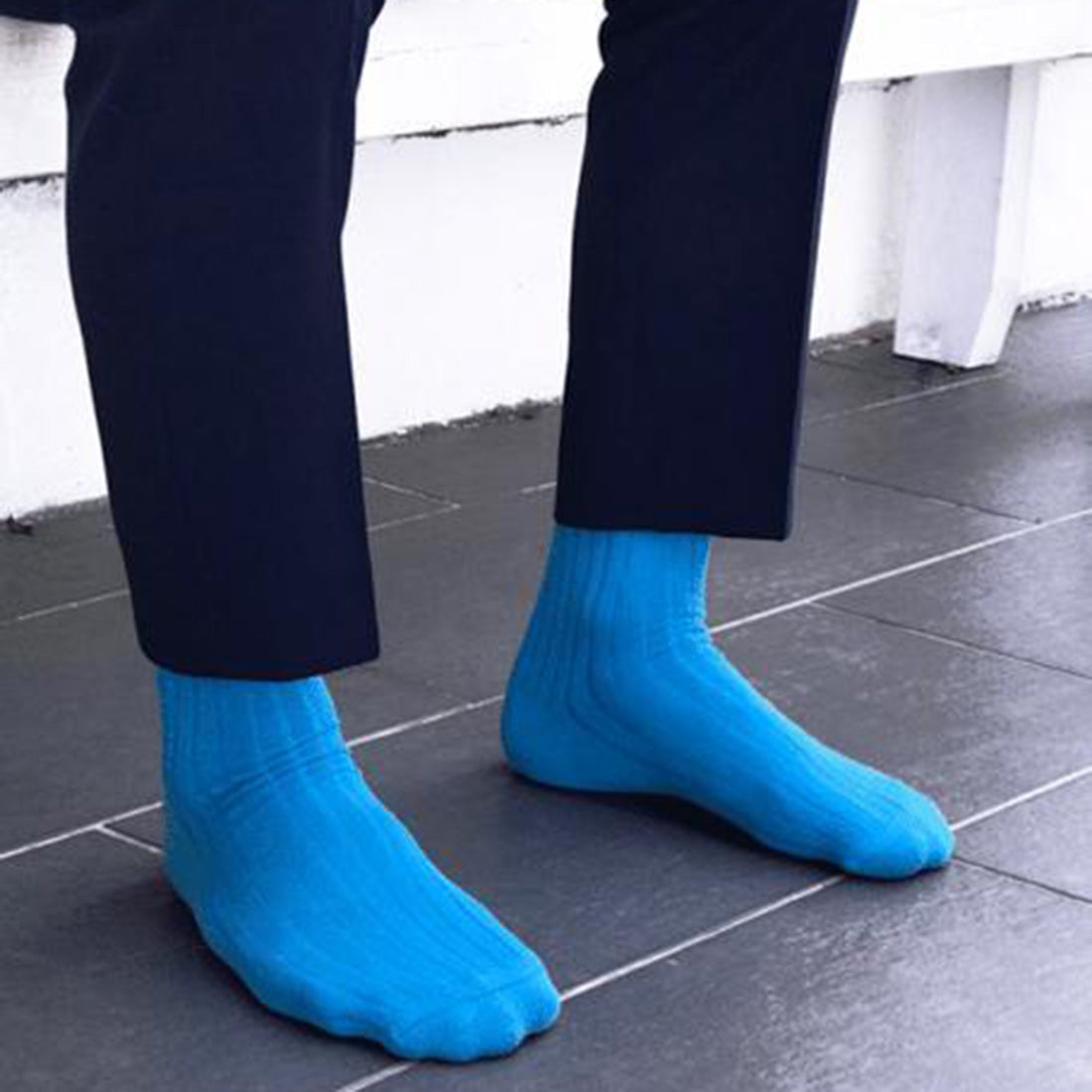Swole Panda Bamboo Socks - Sky Blue