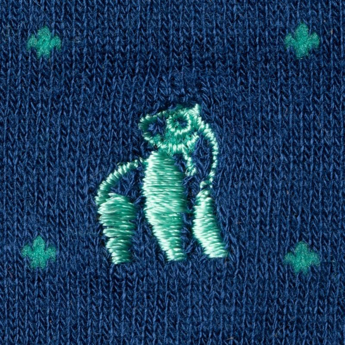 Swole Panda Bamboo Socks - Green Spotted Navy