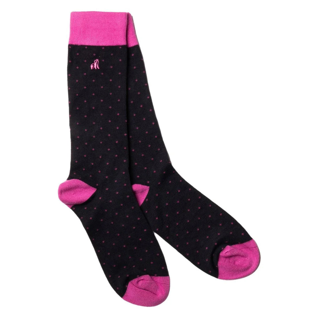 Swole Panda Bamboo Socks - Spotted Pink Socks