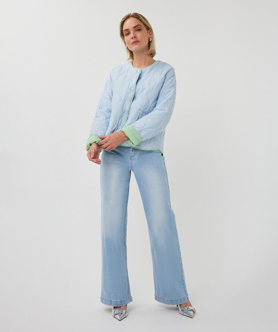 Esqualo Jacket Quilted Contrast - Pacific Blue