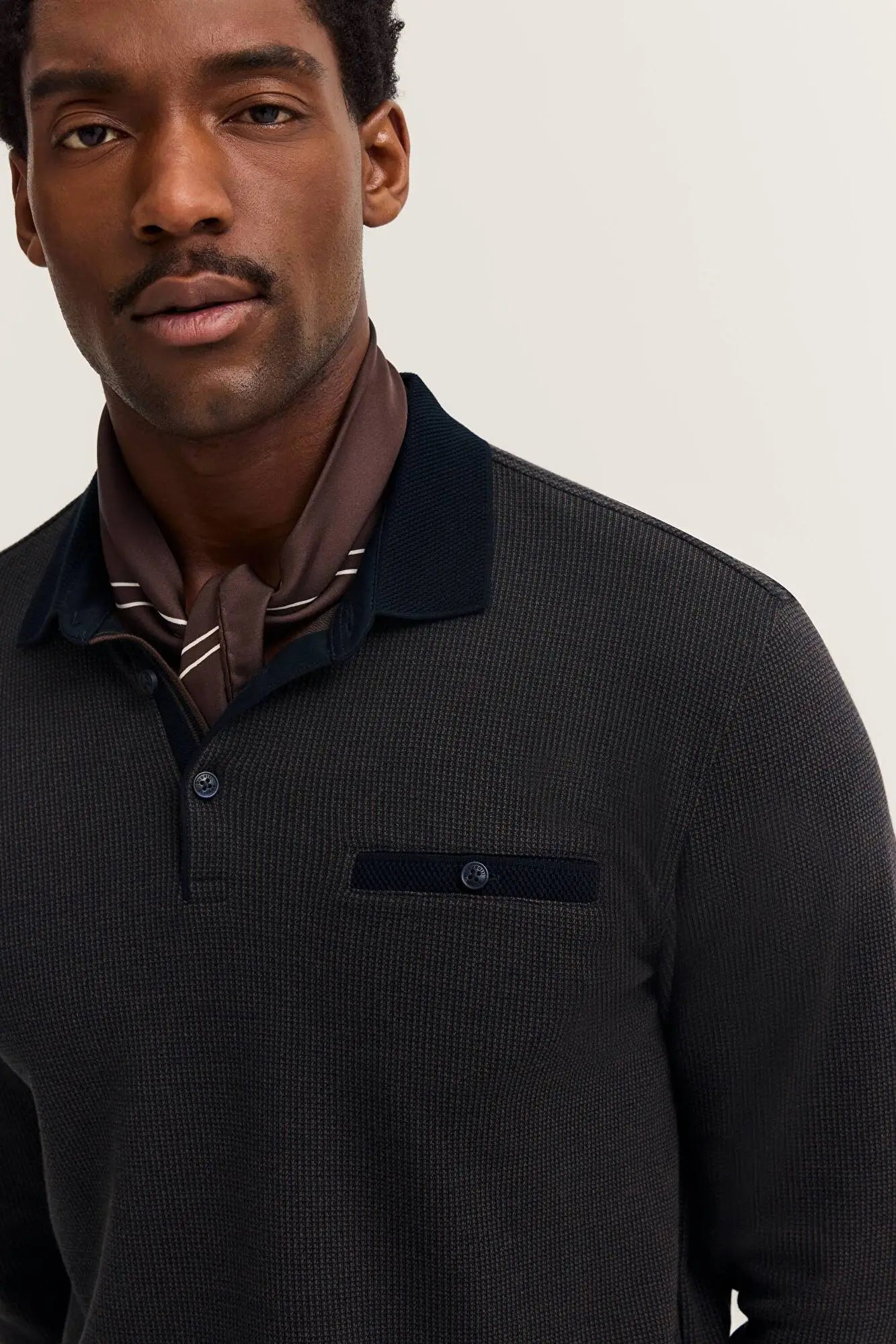 Bugatti Zip Knit Jumper- Brown