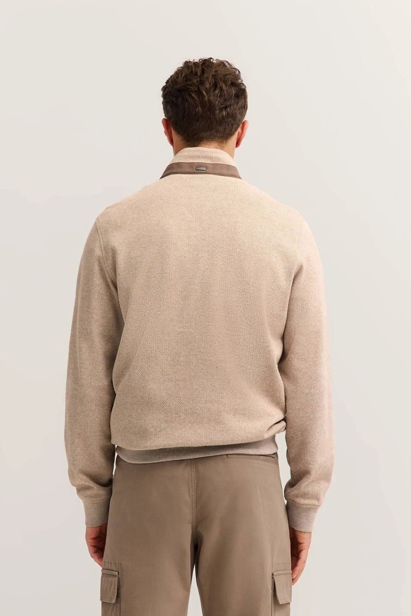 Bugatti Zip Knit Jumper - Beige