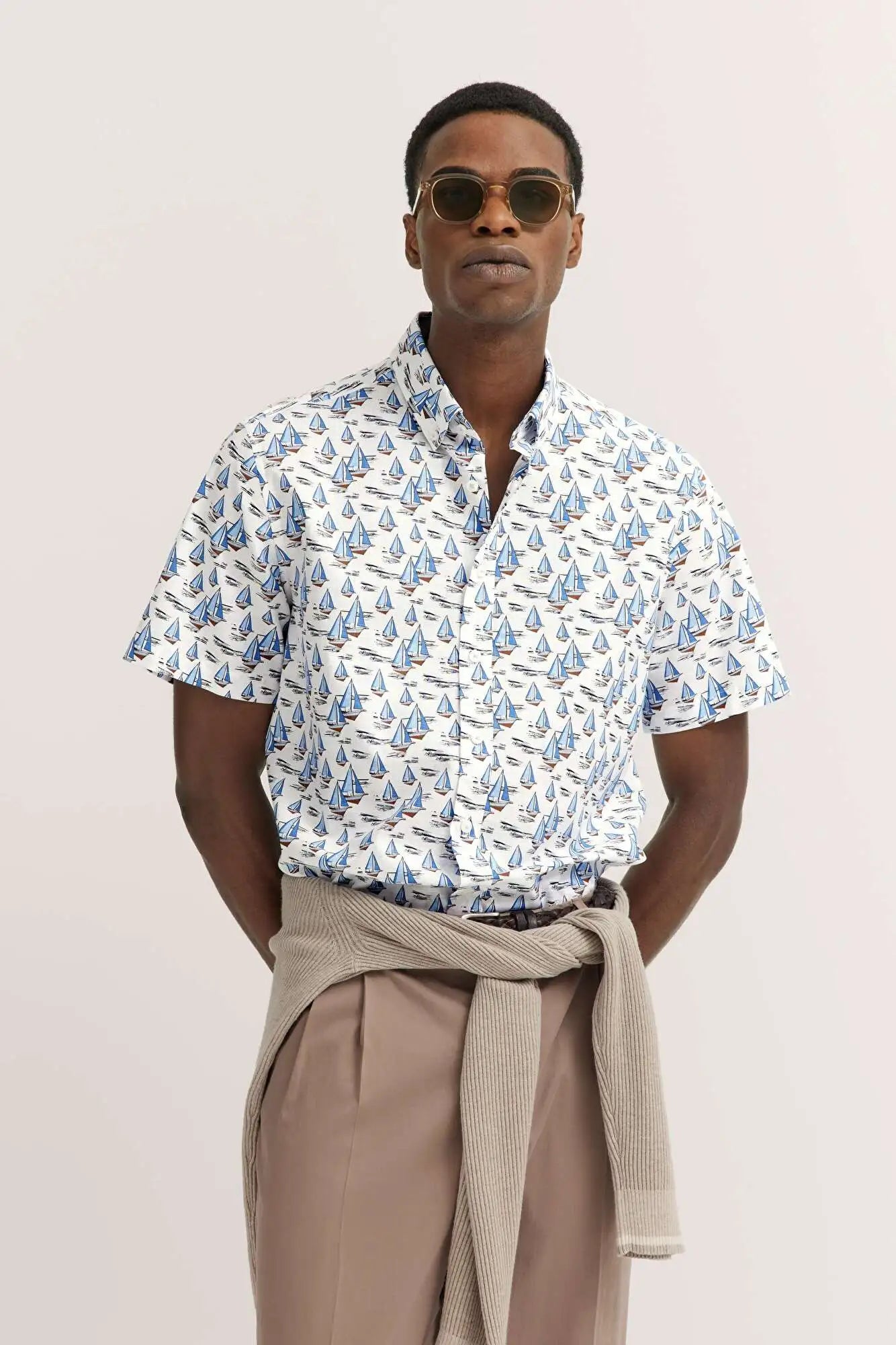 Bugatti Short Sleeve Printed Shirt - Boats