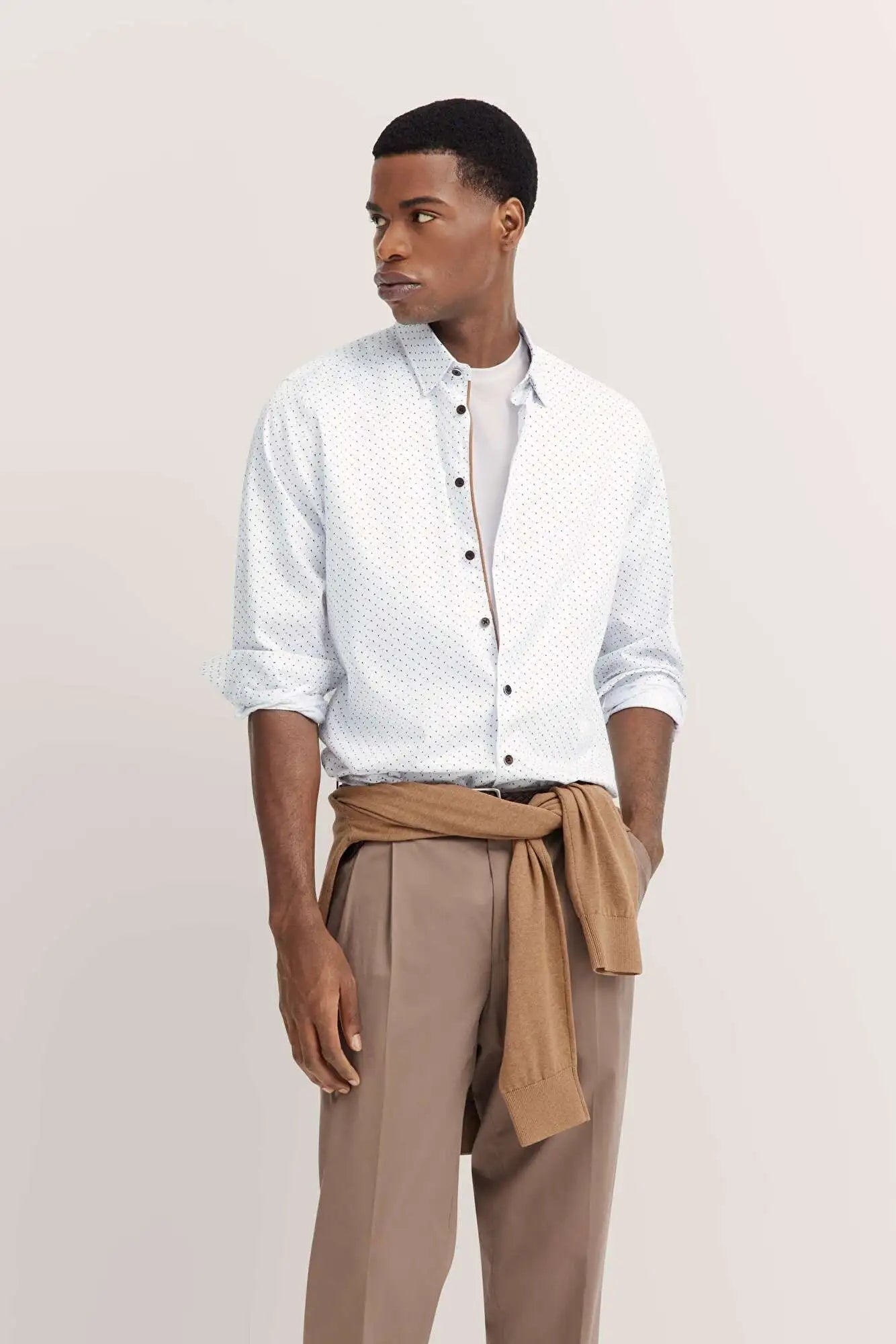 Bugatti Patterned Shirt - White