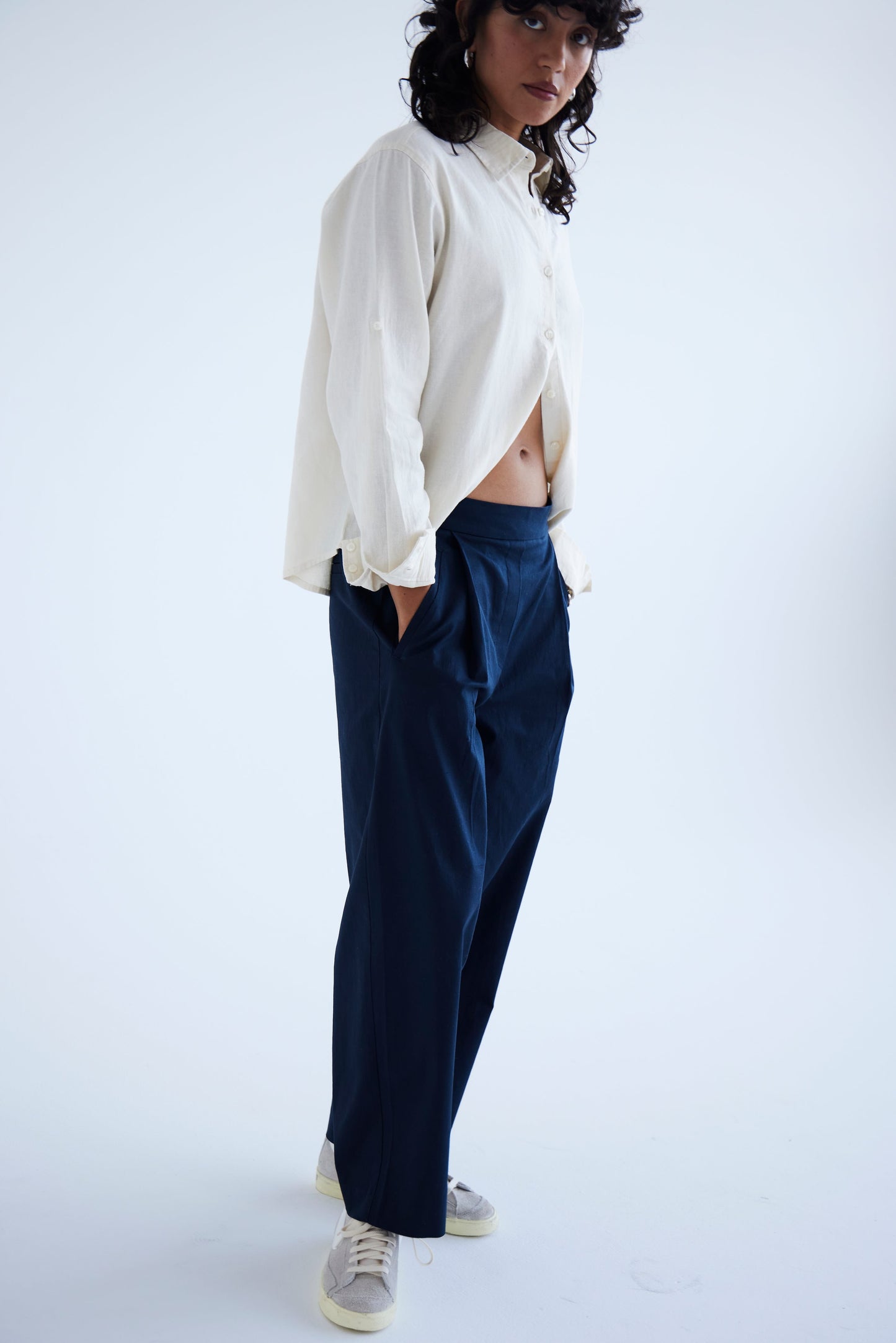 ICHI IHUNICA Trousers - Navy