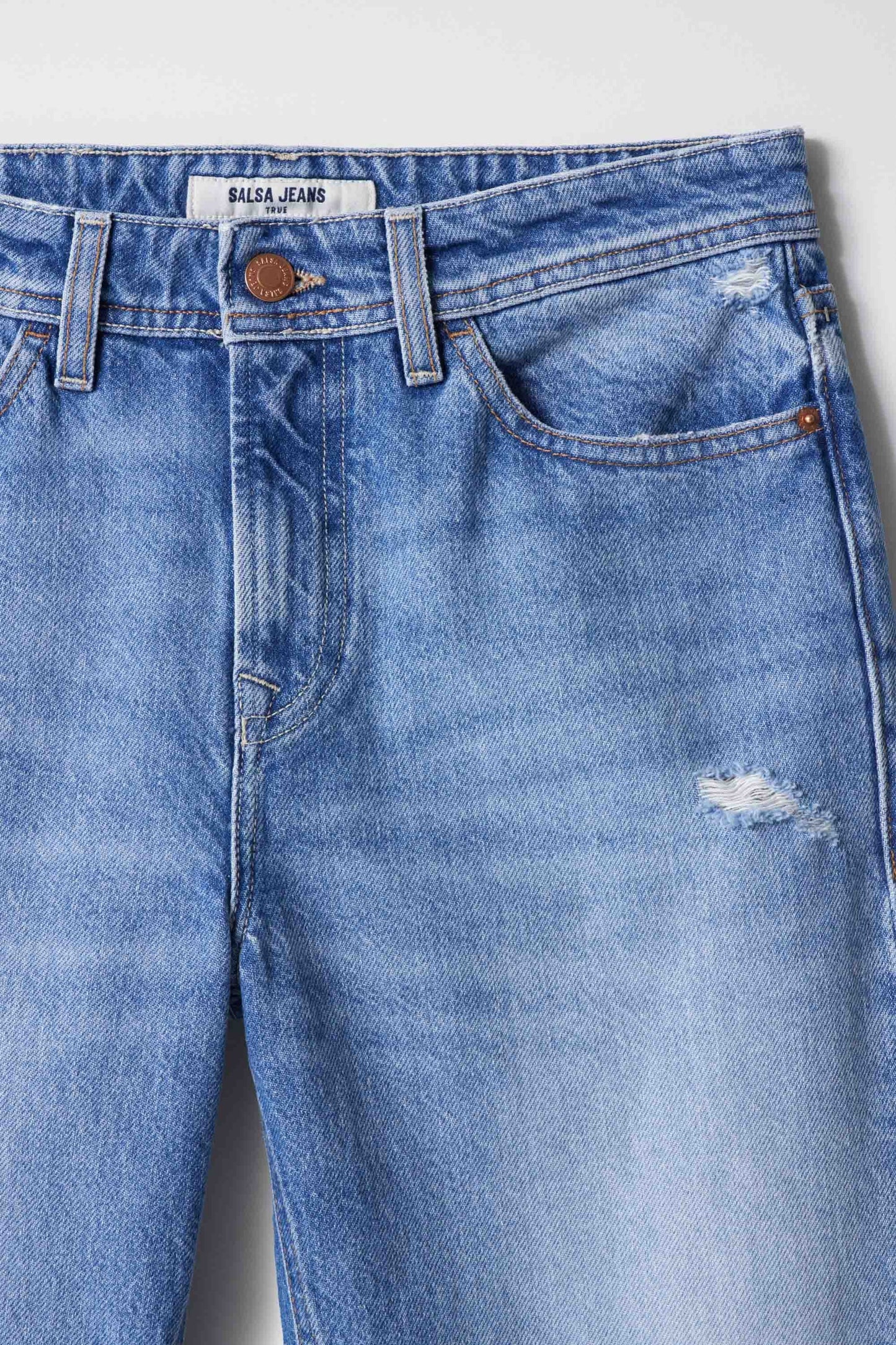 Salsa Jeans True Cropped Slim Ripped Jeans - Light Wash