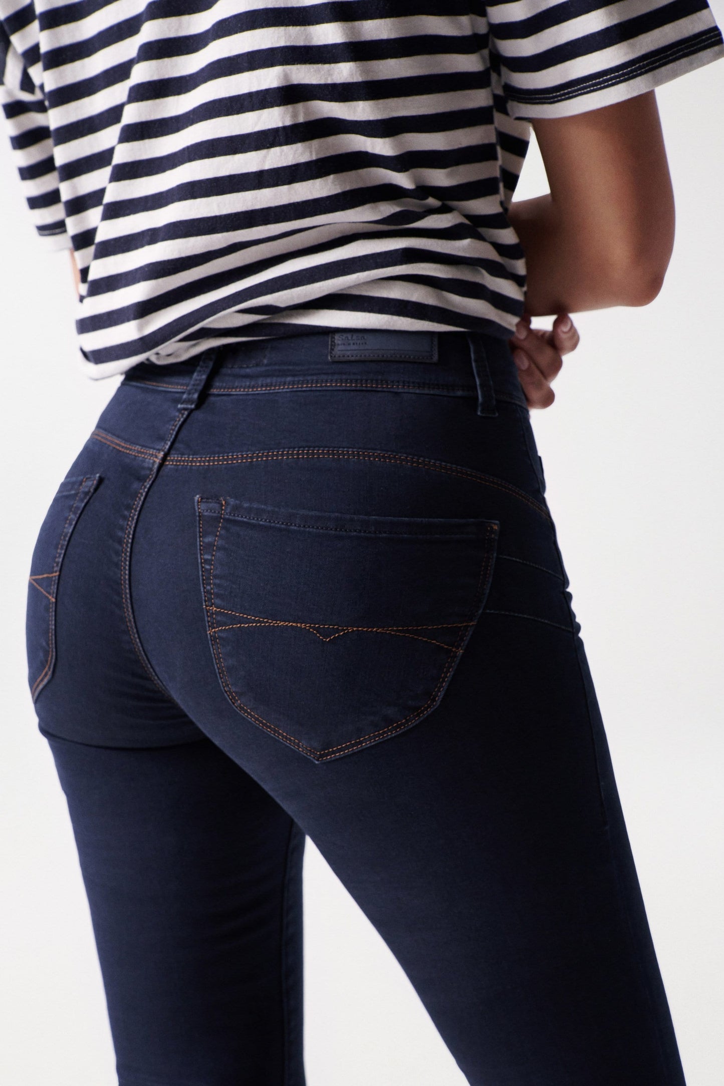 Salsa Jeans Mid Rise Skinny Leg Jeans - Dark Wash