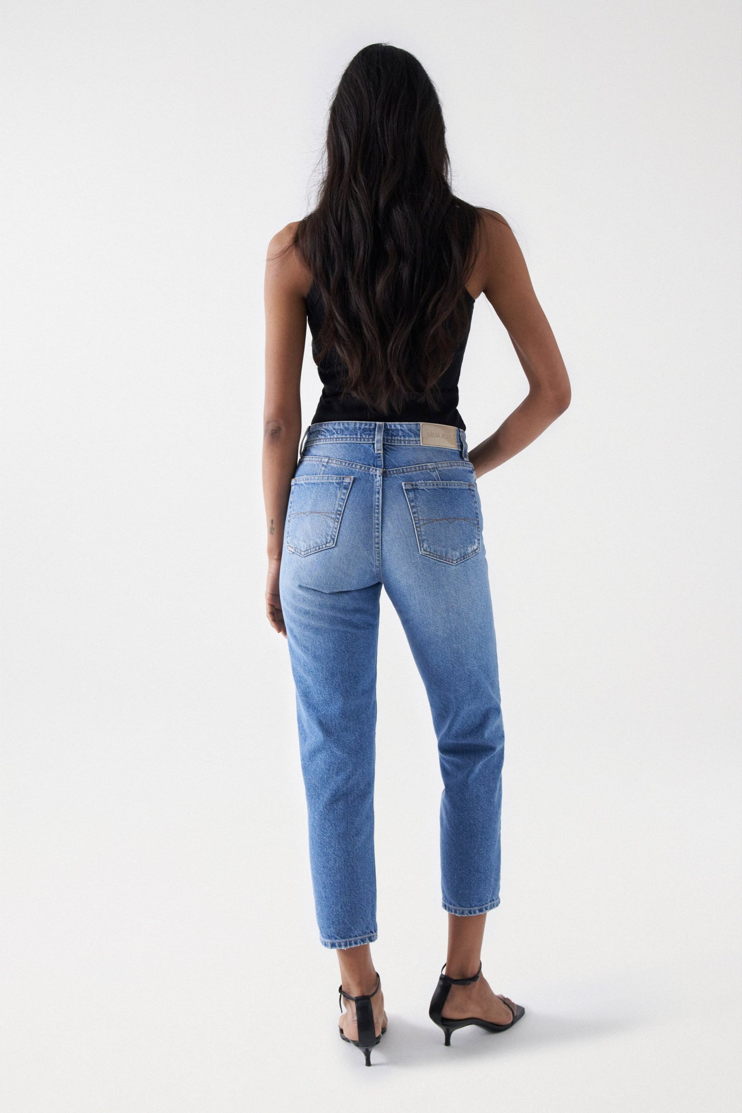 Salsa Jeans True Cropped Slim Ripped Jeans - Light Wash