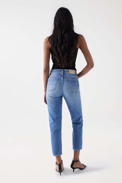 Salsa Jeans True Cropped Slim Ripped Jeans - Light Wash