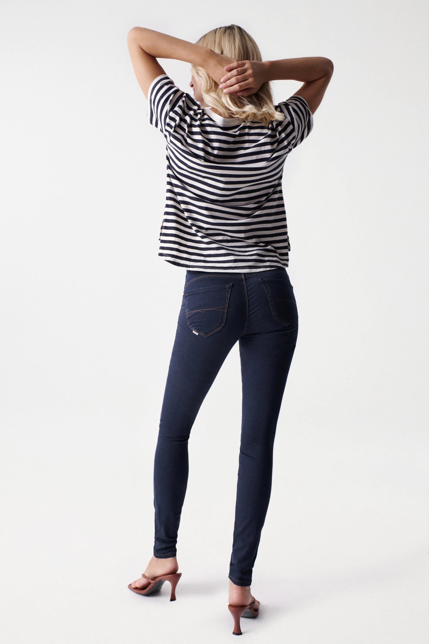 Salsa Jeans Mid Rise Skinny Leg Jeans - Dark Wash