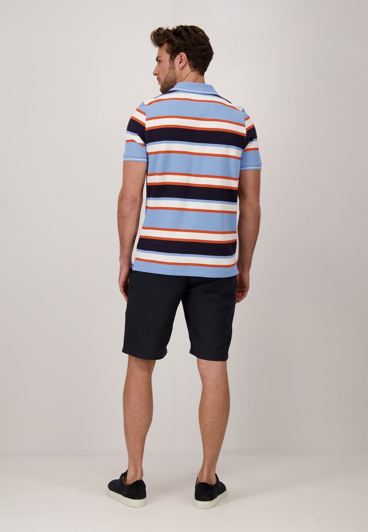 Fynch Hatton Stripe Polo - Navy