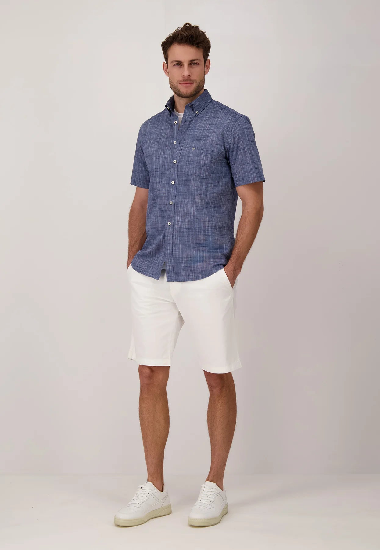 Fynch Hatton Short Sleeve Shirt - Navy