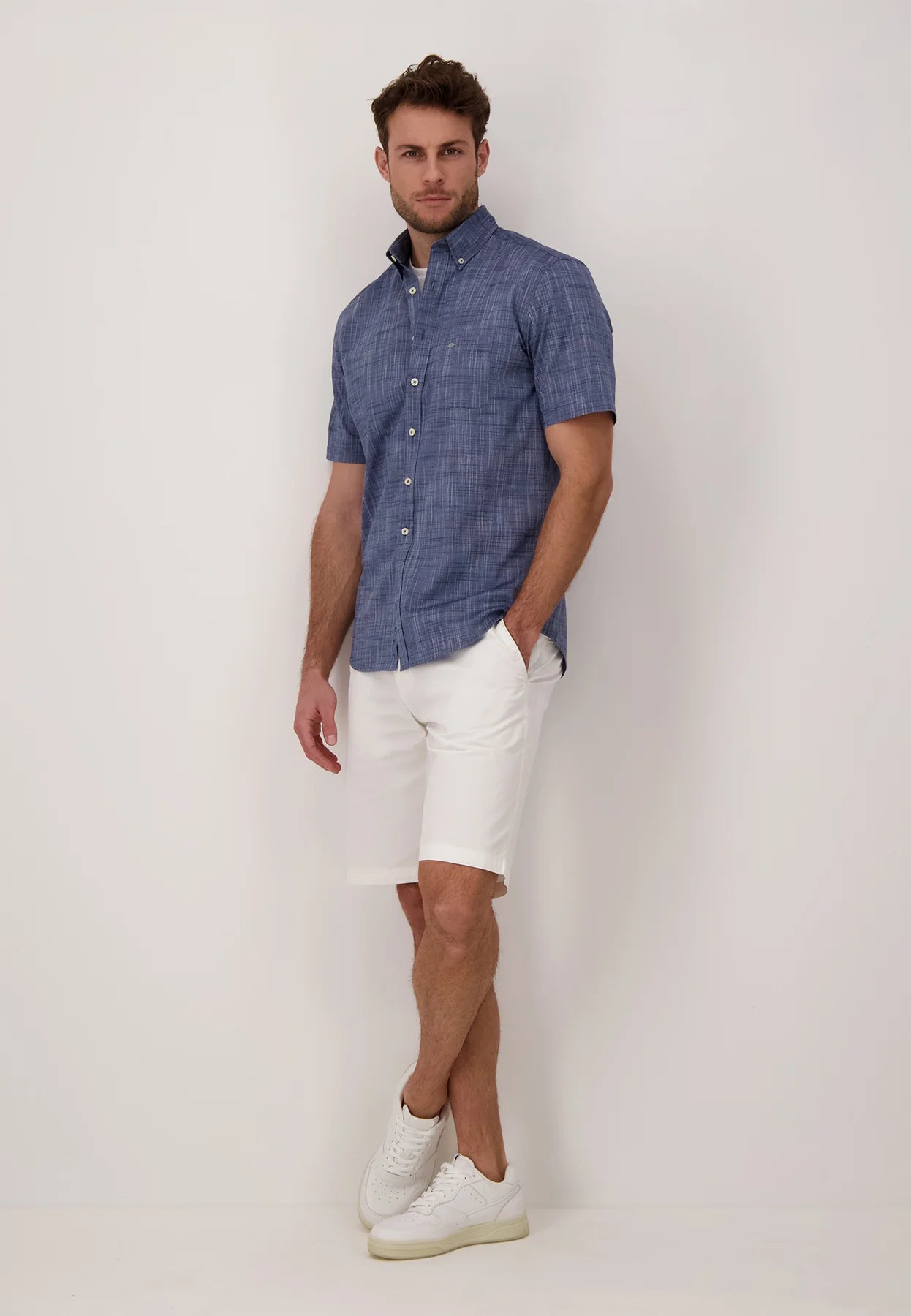 Fynch Hatton Short Sleeve Shirt - Navy